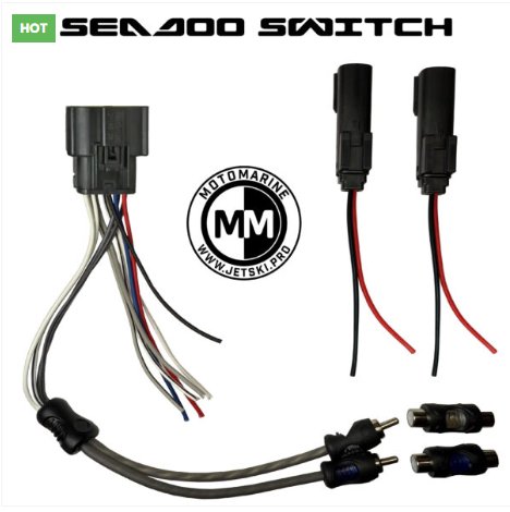 Seadoo Switch Plug N Play Audio Upgrade Harness with 8 awg x 10 ft