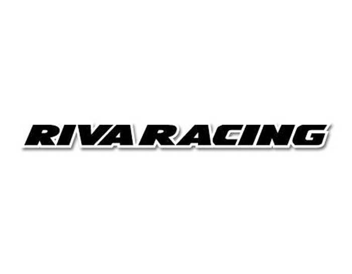 RIVA DECAL,RIVA RACING, Straight,18IN, BLACK/WHITE