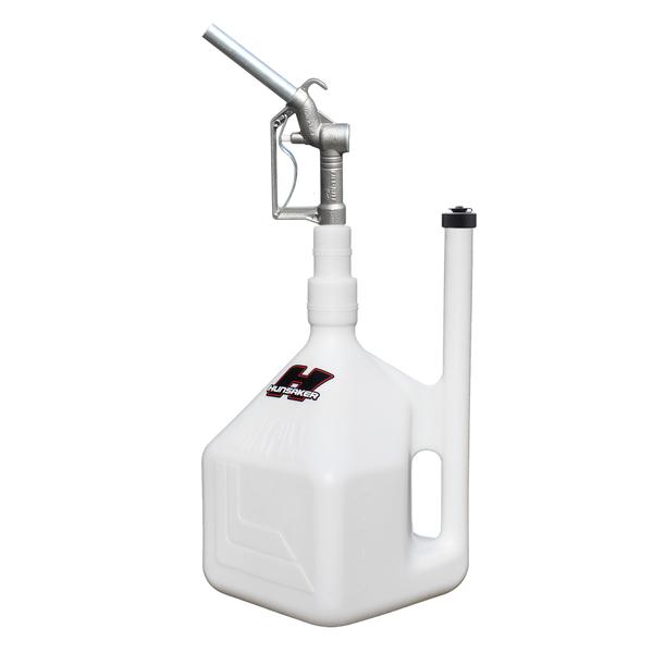 HUNSAKER 5 GALLON QUIKFILL FUEL JUG w/ 3/4" STANDARD SIZE FUEL CONTROL NOZZLE