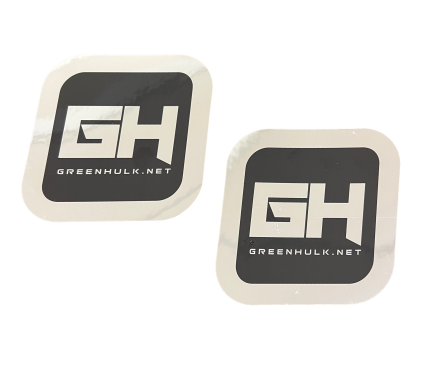 GREENHULK.NET DECAL, 3IN X 3IN (two pack - mettalic silver)