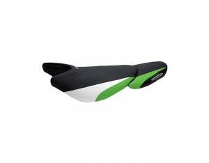 RIVA Kawasaki Ultra Seat Cover - Black/ Green/ White