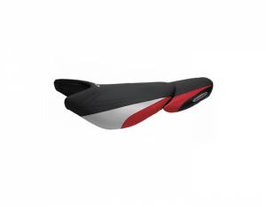 RIVA Kawasaki Ultra Seat Cover - Black/ Red/ Silver