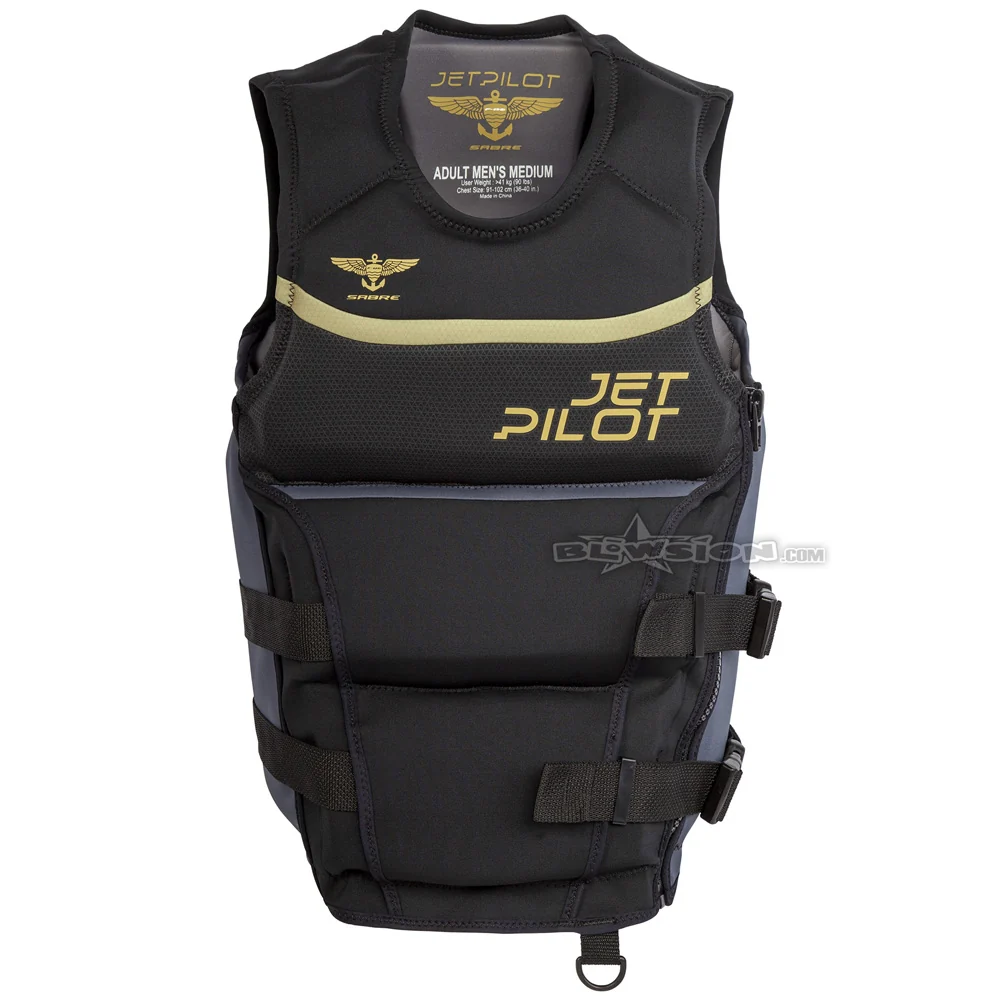 Jetpilot F-86 Sabre Flight Coast Guard Approved Vest - Black/Gold