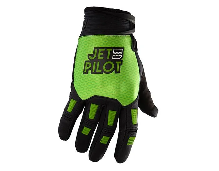 JetPilot Hold Fast Full Finger Glove - Black/Lime
