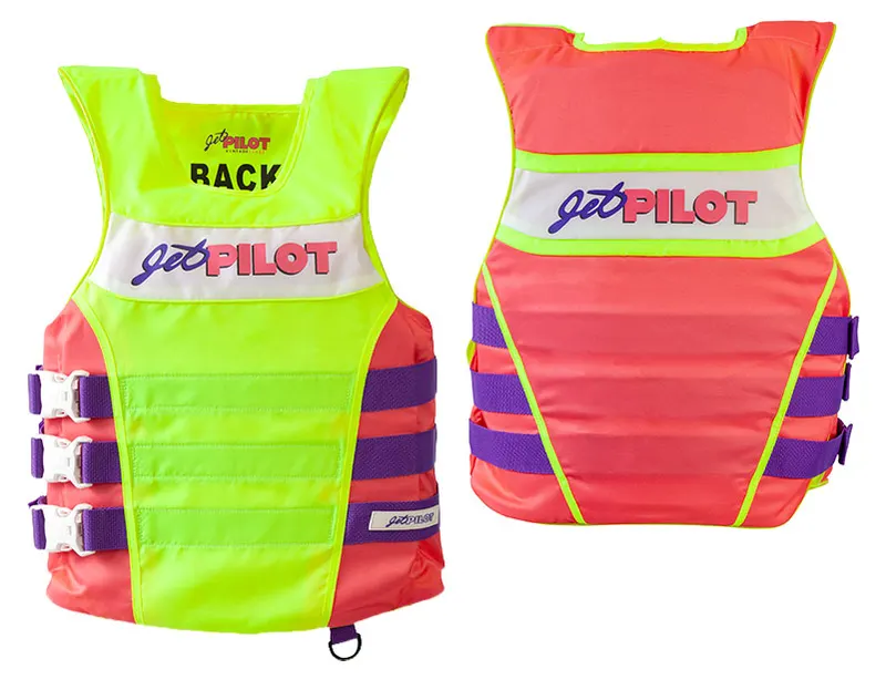 JetPilot Vintage Class Nylon CGA Vest Yellow Pink
