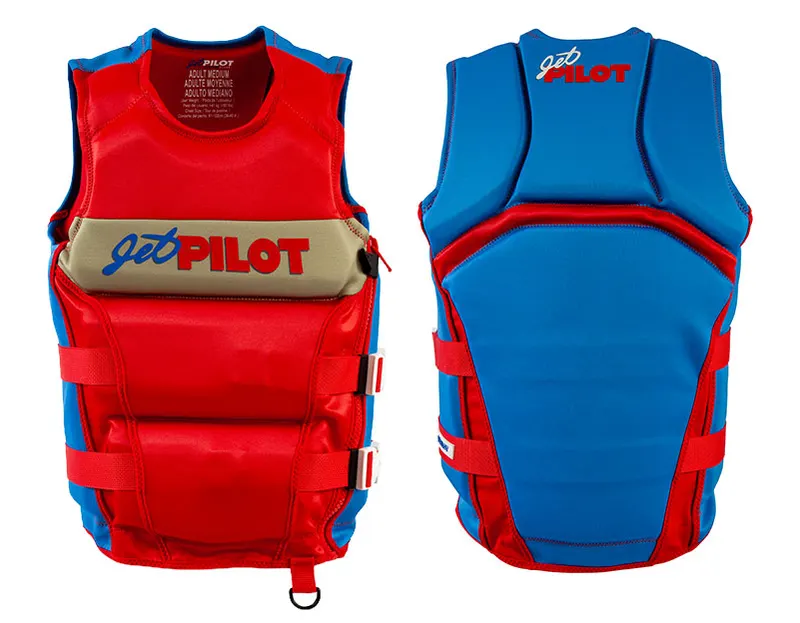 JetPilot Vintage Class Evoprene Side Entry CGA Vest Red Blue