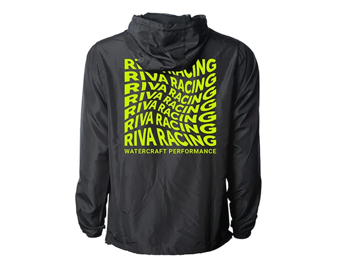 RIVA Racing 'Warped' Windbreaker Jacket - Black/Neon Yellow